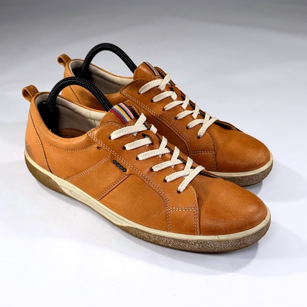 ECCO Chase Tie Sneakers Womens 42/11-11.5 Brown Leather Comfort Walking Shoes